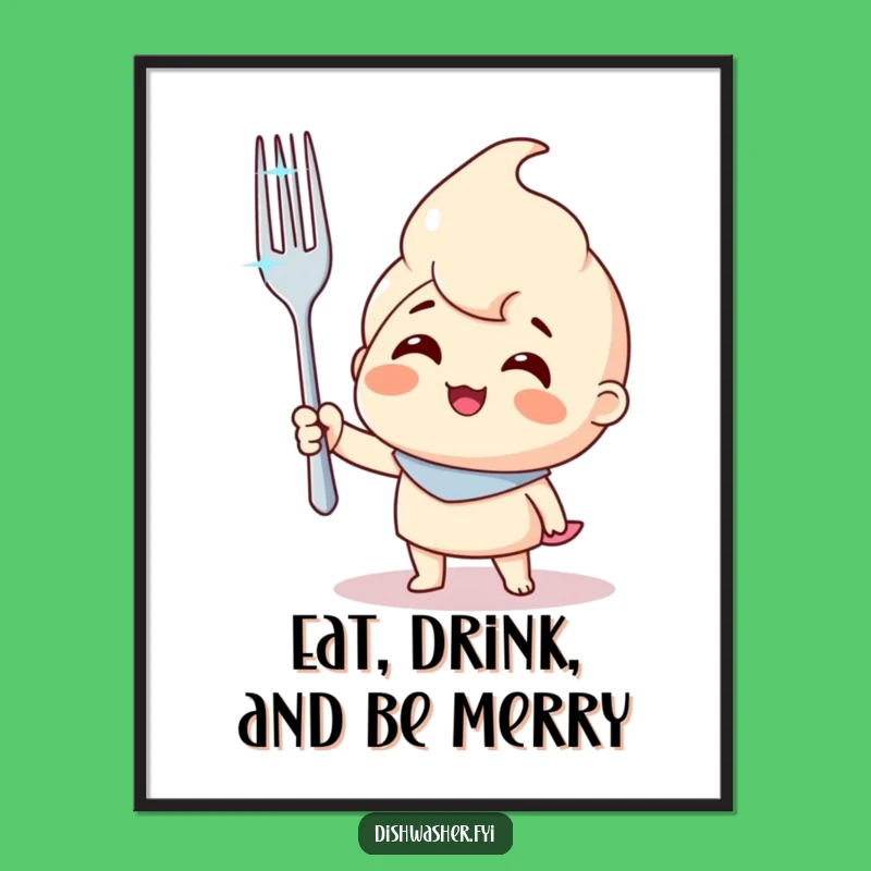 Free Printable Fork Winner Wall Art - Triumphant Downloadable Decor for Kitchen