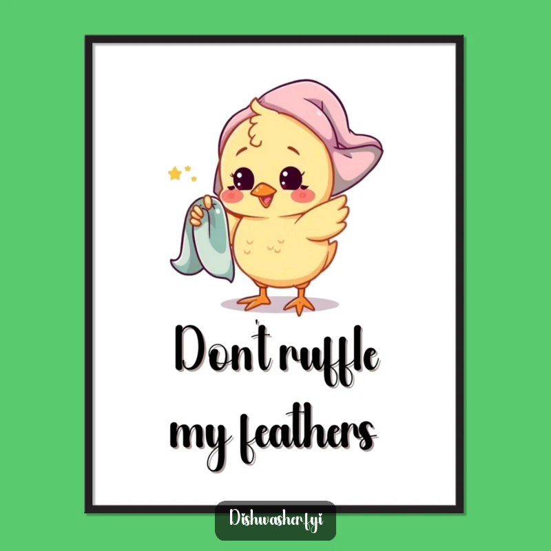 Free Printable Funny Chick Art - Playful Chick Wall Decor Downloadable Gift