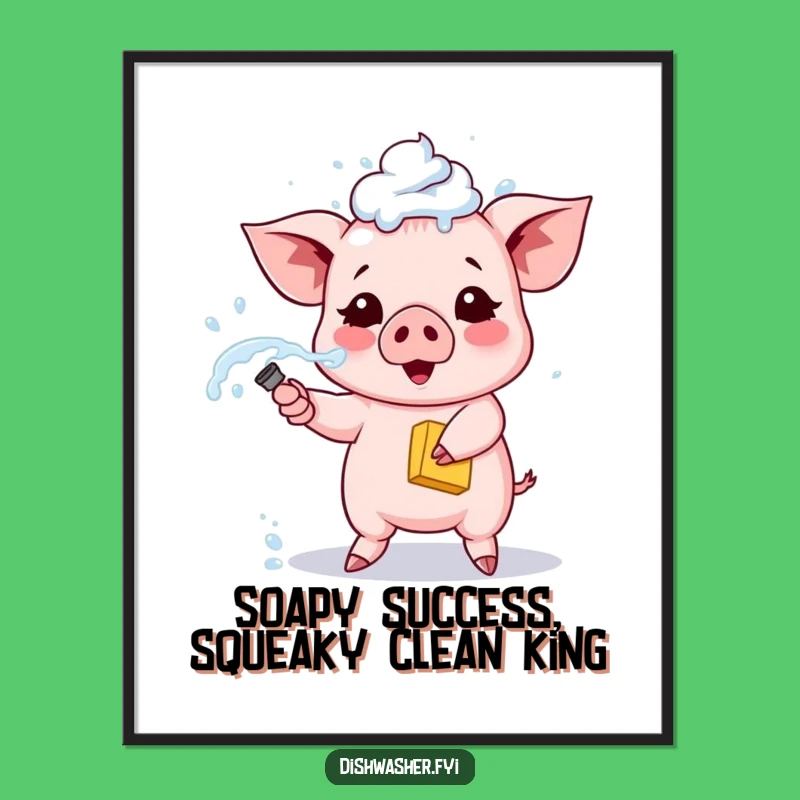 Free Printable Wall Art: Piglet Cleaning, Humorous Downloadable Art for a Playful Space