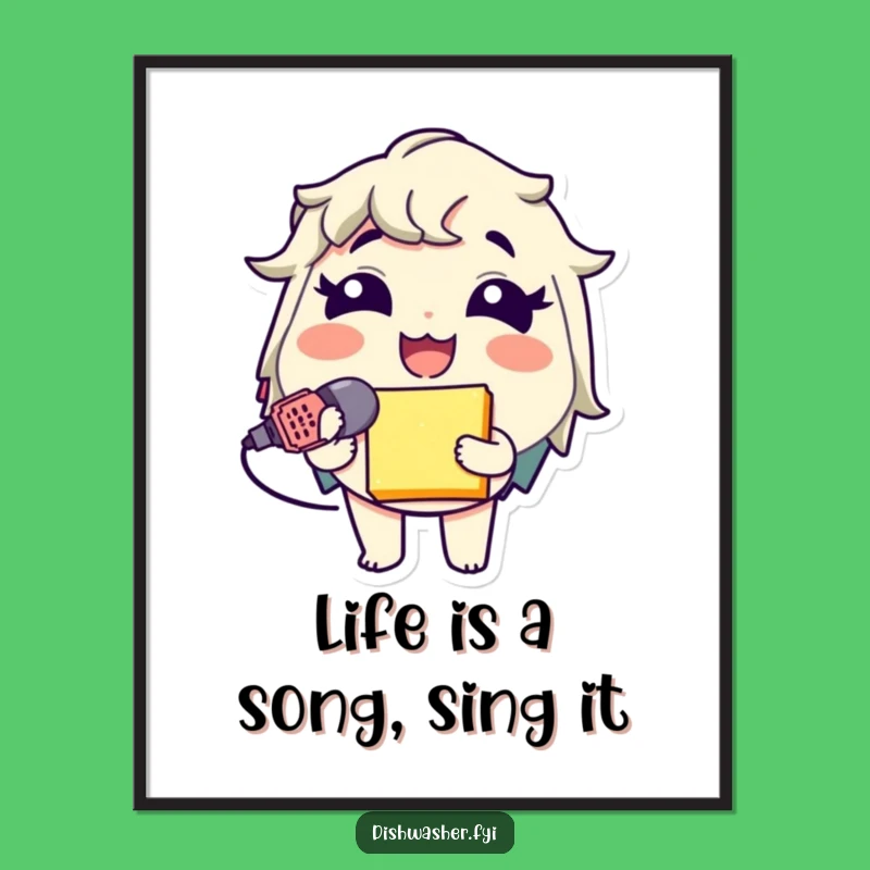 Funny Free Printable Sponge Mic Wall Art - Humorous Downloadable Decor Gift