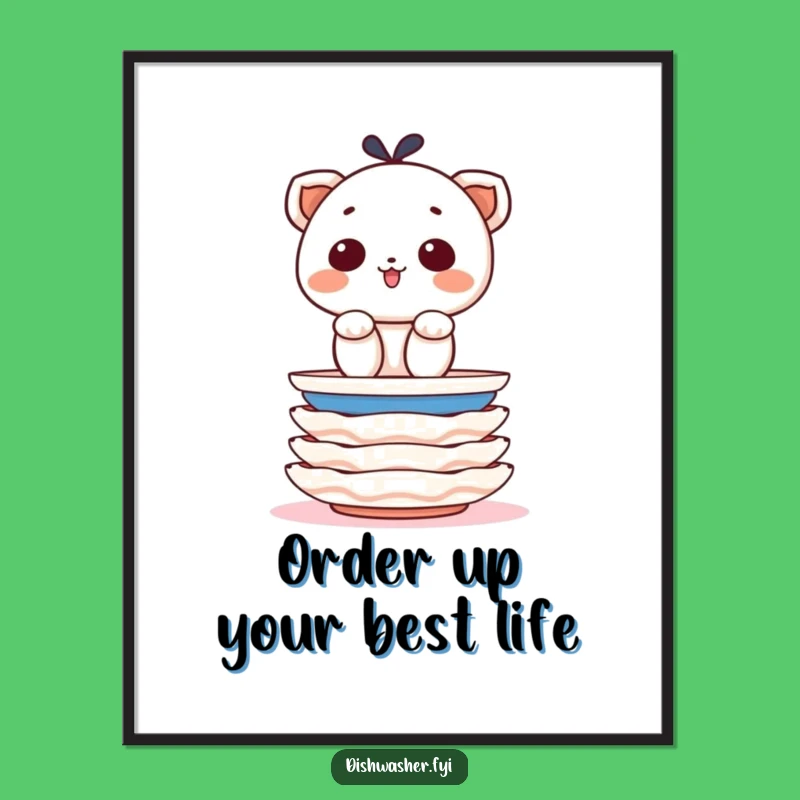 Funny Free Printable Wall Art: Determined Stacking Character, Organized Home Decor Download