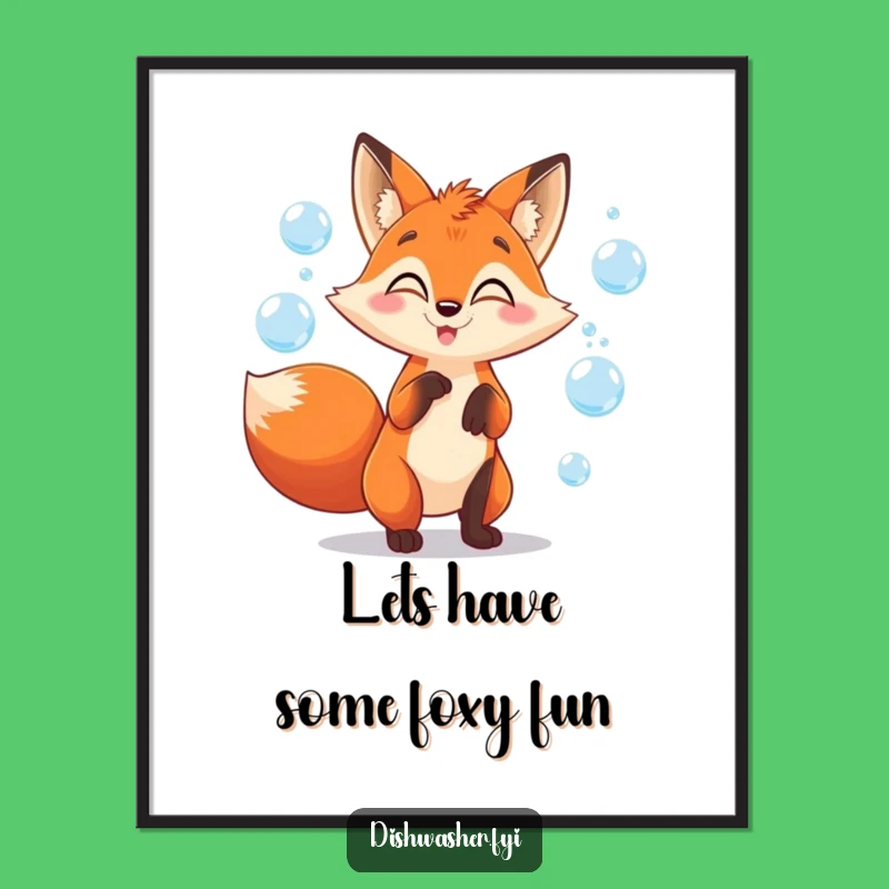 Funny Free Printable Wall Art: Juggling Fox Downloadable Art Gift