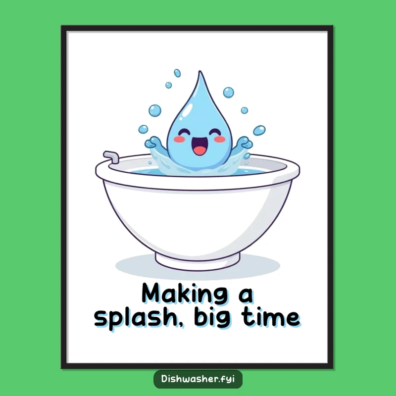 Funny Free Printable Wall Art: Gleeful Droplet Splash - Quirky Downloadable Decor