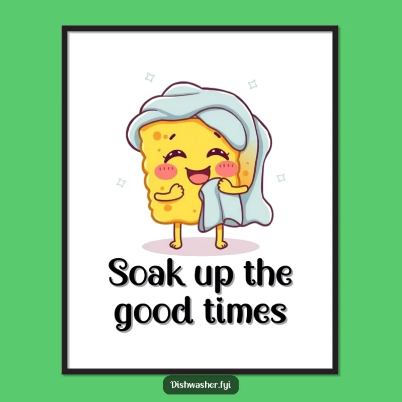 Funny Free Printable Wall Art: Sponge Wrings Giant Cloth - Quirky Downloadable Decor