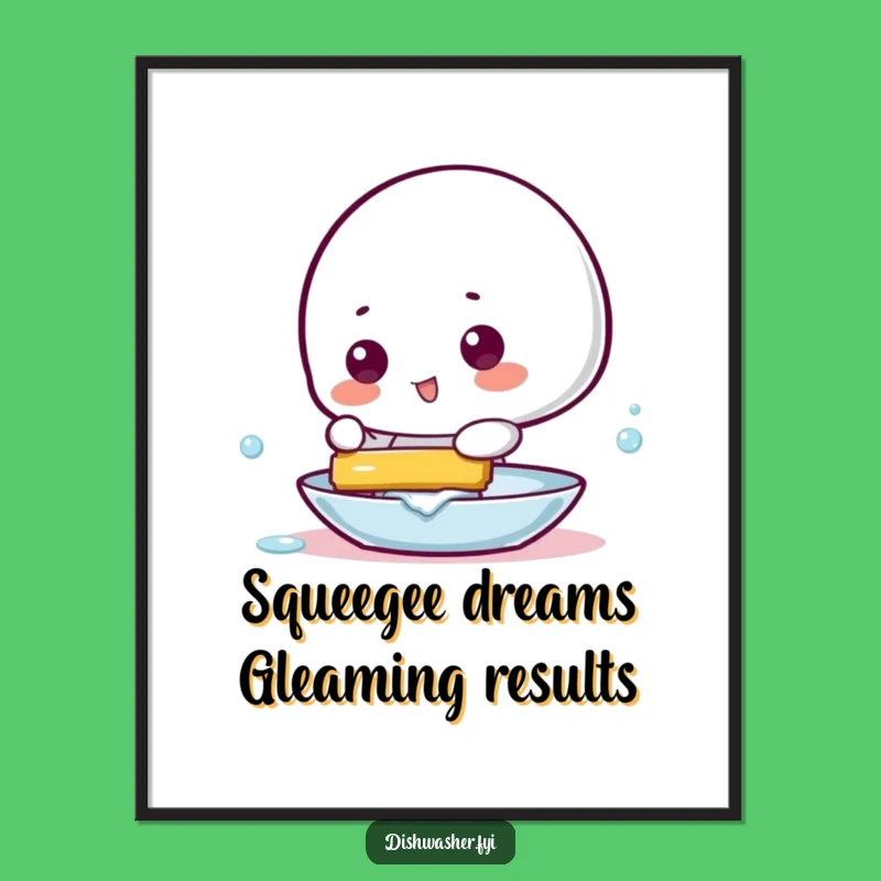 Free Printable Wall Art: Squeegee Shine Character, Funny Downloadable Art