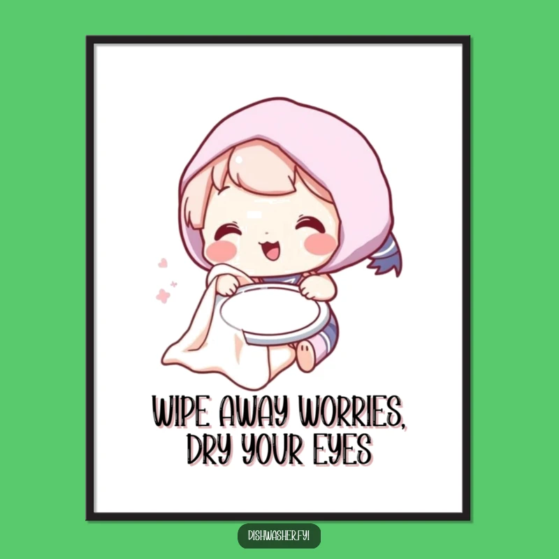 Free Printable Wall Art: Funny Character Drying Plate