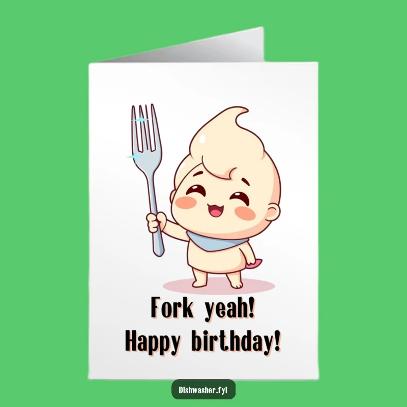 Free Printable Fork Winner Birthday Card - Funny Downloadable Gift for Triumphant Celebrations
