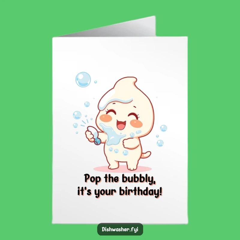 Free Printable Birthday Card: Bubble Fun Character, Joyful Downloadable Gift
