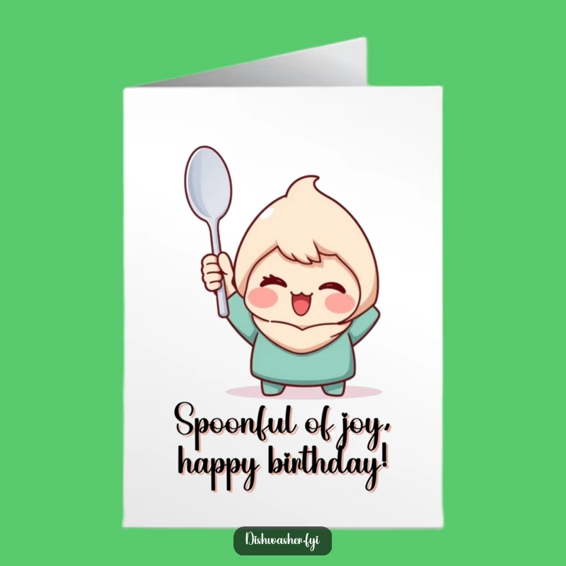 Free Printable Birthday Card: Clean Spoon Character, Funny Downloadable Gift