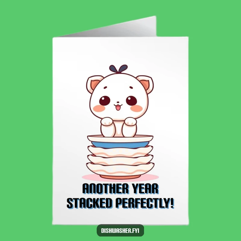 Free Printable Birthday Card: Neat Stacking Character, Organized Funny Downloadable Gift