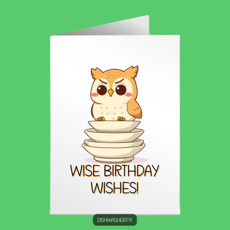 Free Printable Birthday Card: Wise Owl Stacking Plates For A Thoughtful Greeting