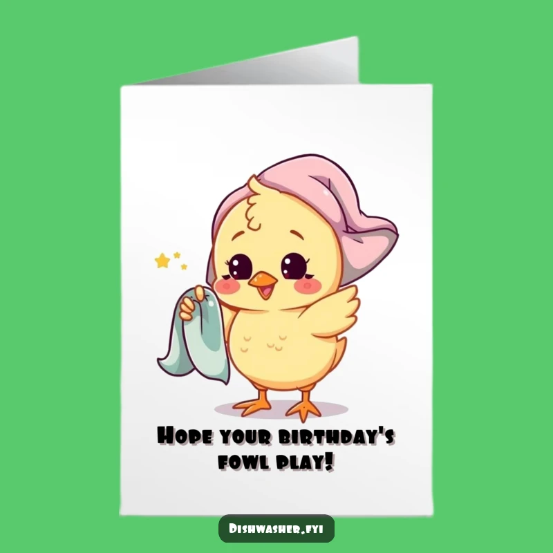 Free Printable Chick Birthday Card - Playful Chick Fun Downloadable Gift