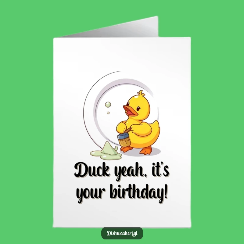 Funny Free Printable Duck Birthday Card - DIY Downloadable Gift for a Chore-Loving Pal