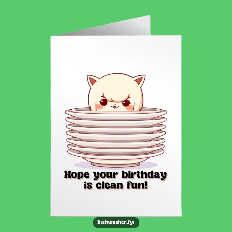 Free Printable Birthday Card: Mischievous Plate Hider, Playful Funny Downloadable Gift!