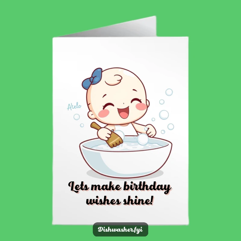 Free Printable Birthday Card: Scrubbing Character, Hilarious Downloadable Gift for a Sparkling Day!