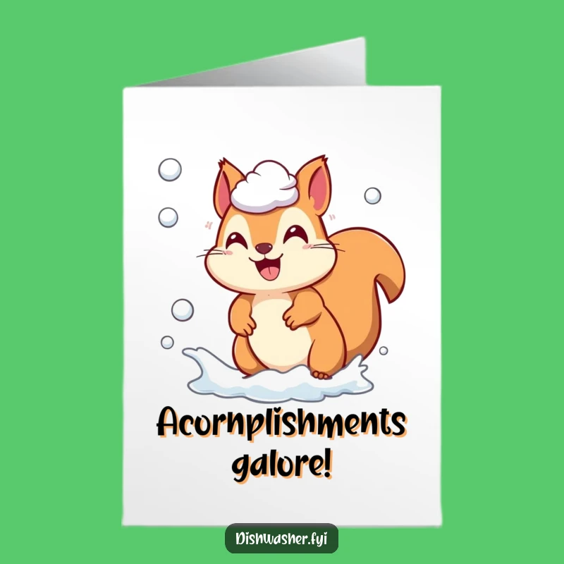 Free Printable Congrats Card: Squirrel Chasing Suds For A Funny Cheer