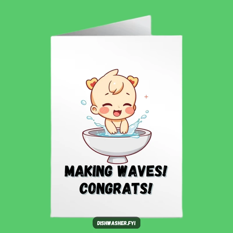 Free Printable Congrats Card: Giggling Splashing, Clean Fun, Humorous Downloadable Gift