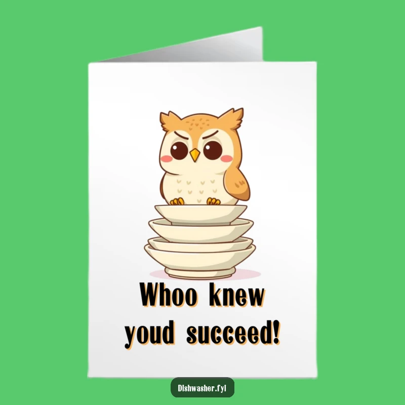 Free Printable Congrats Card: Owl Stacking Plates For A Well-Ordered Cheer