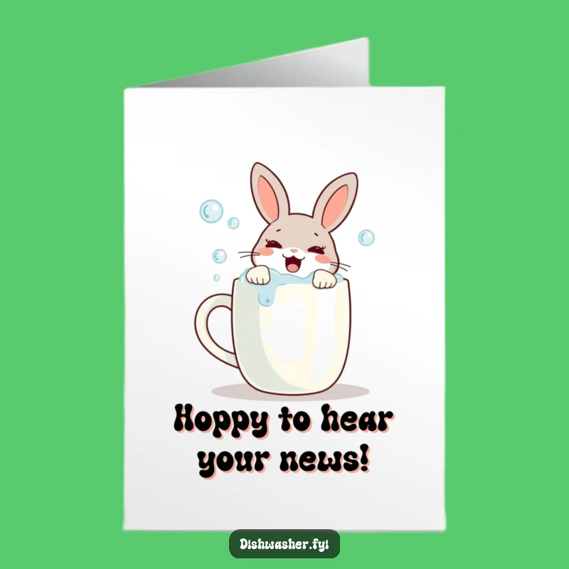 Free Printable Congratulations Card: Scrubbing Rabbit for Sparkling Achievements