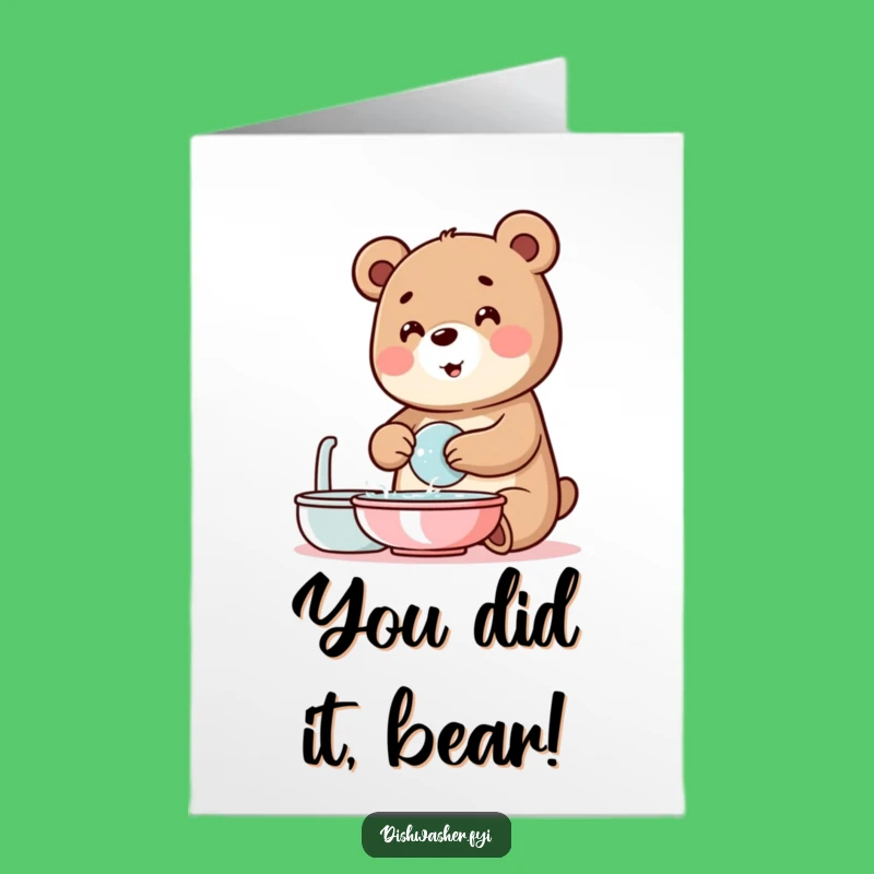 Free Printable Congratulations Card: Bubbly Bear Funny Downloadable Gift