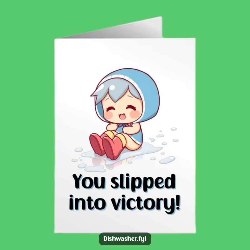 Free Printable Congrats Card: Sliding Fun Character, Amusing Downloadable Gift