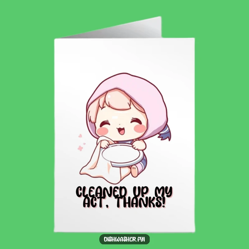 Free Printable Thank You Card: Humorous Towel Character