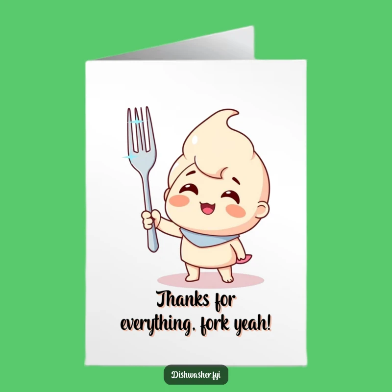 Free Printable Fork Winner Thank You Card - Funny Downloadable Appreciation Art