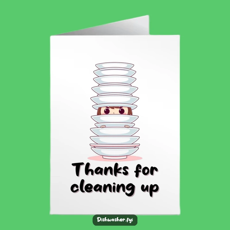 Free Printable Plate Tower Thanks Card: Funny Downloadable Gift for Hidden Gratitude