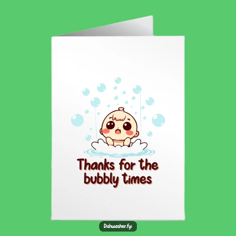 Free Printable Thank You Card: Bubble Character Expresses Gratitude, Funny Downloadable Note!