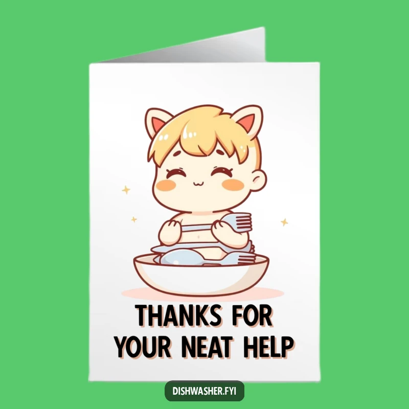 Free Printable Thank You Card: Cutlery Stacking Humor, Funny Downloadable!