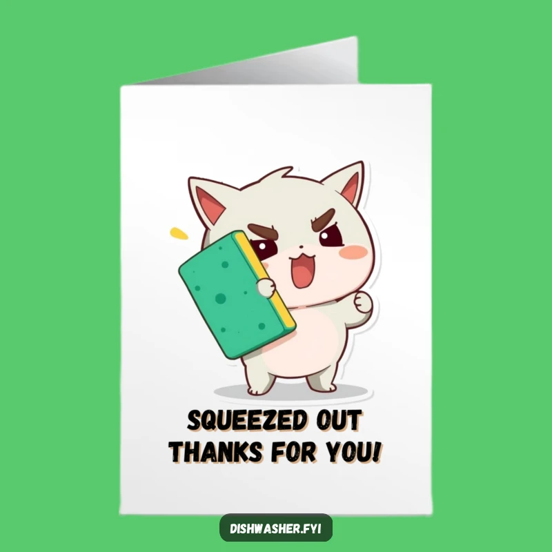 Free Printable Thank You Card: Determined Sponge Squeezer