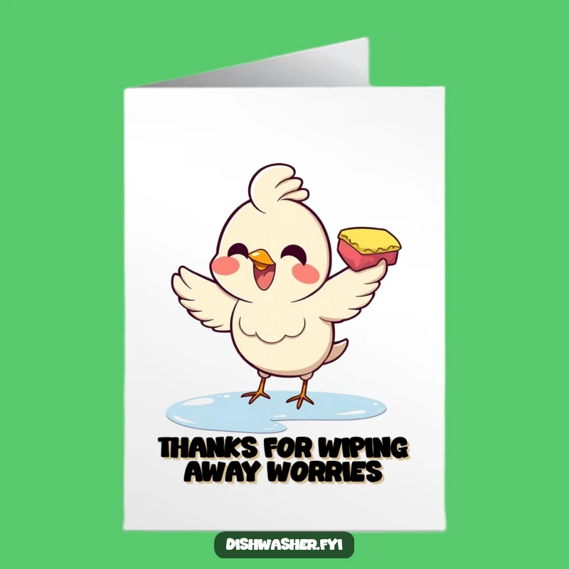 Free Printable Thank You Card: Wiping Bird, Grateful Humor Downloadable Gift