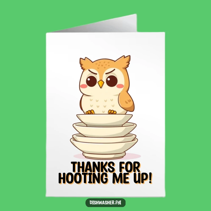 Free Printable Thank You Card: Wise Owl Stacking Plates For A Thoughtful Gratitude