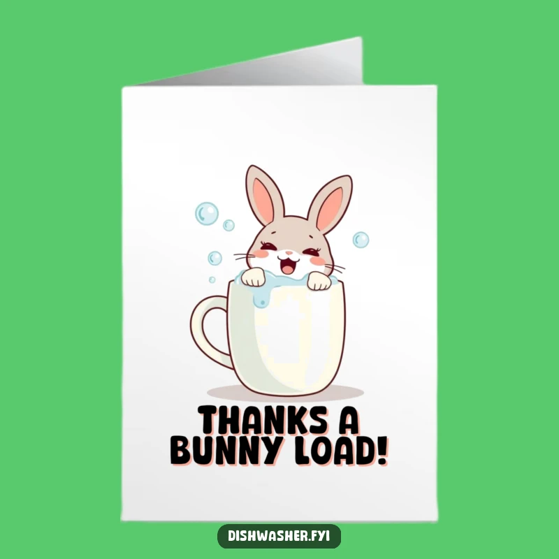 Free Printable Thank You Card: Scrubbing Rabbit for Bubbly Appreciation