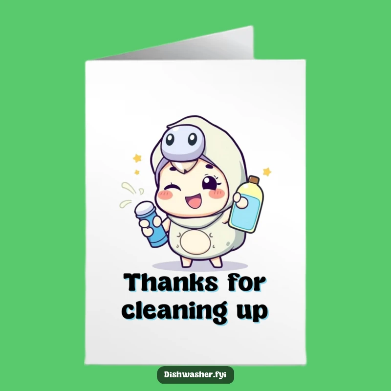 Free Printable Thank You Card: Winking Cleaner, Delightful Downloadable Gift for Appreciation!