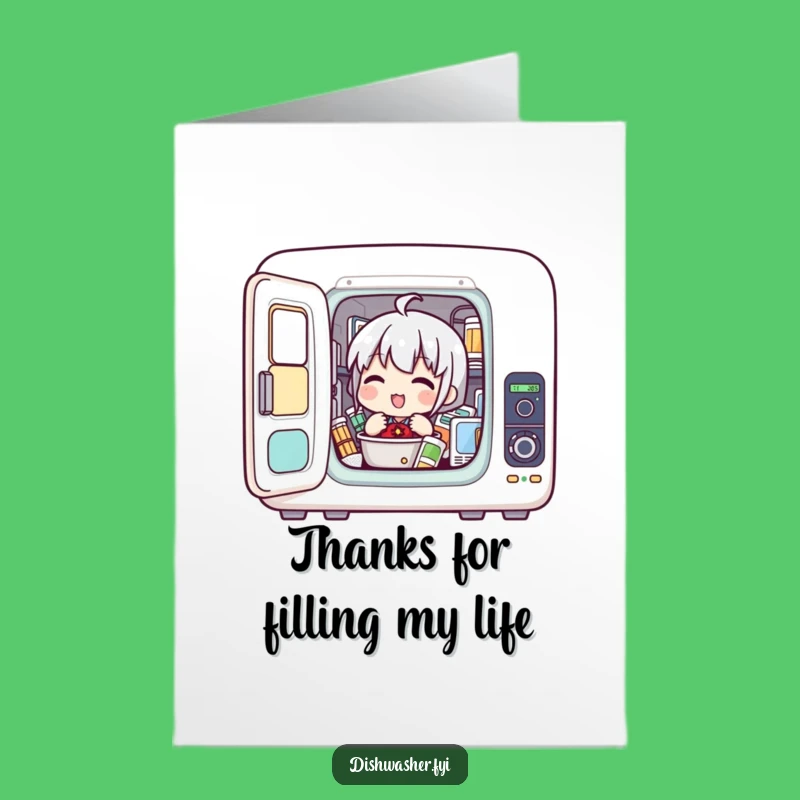 Free Printable Thank You Card: Appliance Loading Character, Funny Downloadable Gift
