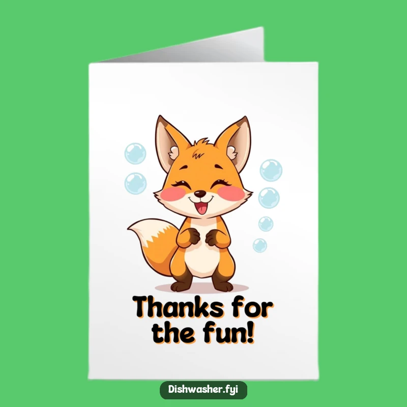 Free Printable Thank You Card: Juggling Fox Funny Downloadable Greeting Gift