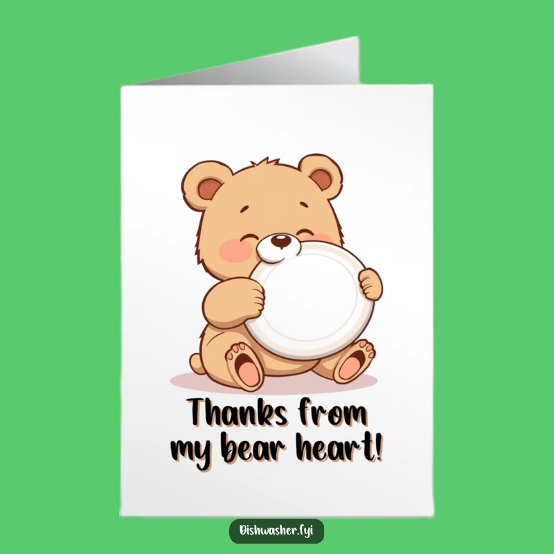 Free Printable Thank You Card: Polishing Bear Cub for a Gleaming Appreciation