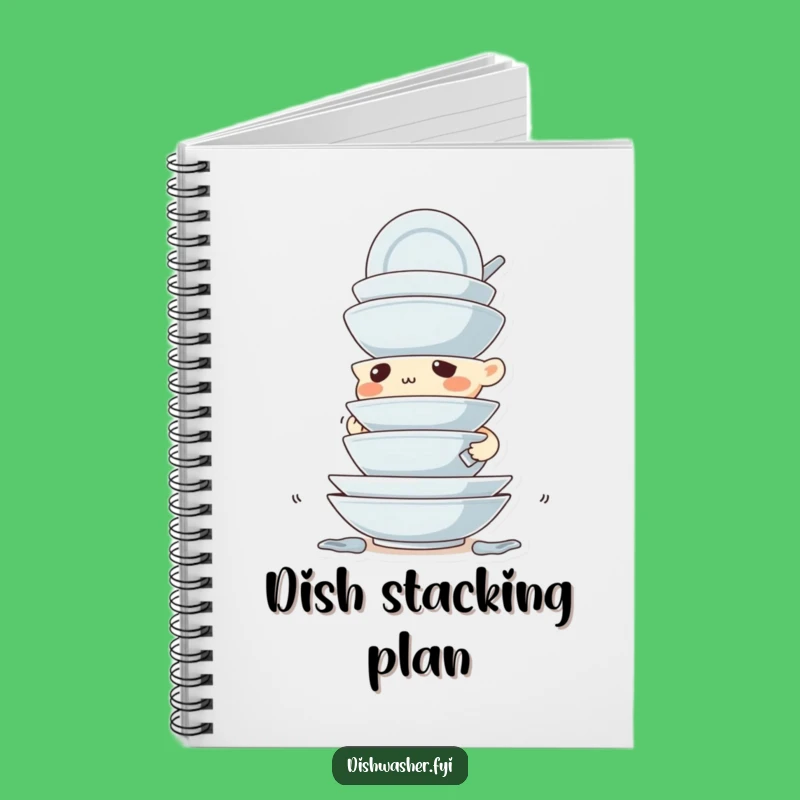 Funny Dish Stacking Notebook: Determined Character, Notes with Precision