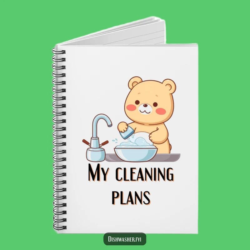 Funny Bear Dishwashing Notebook: Clean Thoughts - Jot Happy Ideas!