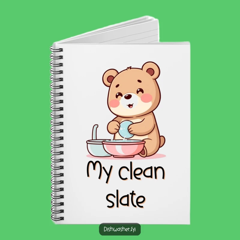 Funny Bear Washing Dishes Notebook: Organize Your Thoughts with Bubbly Clarity!