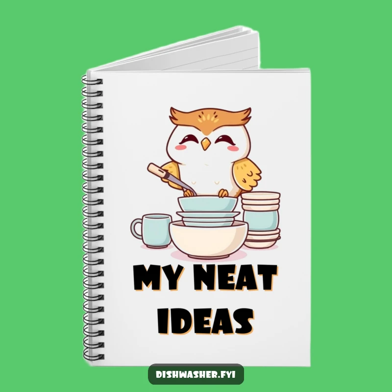 Funny Giggling Owl Notebook: Jot Down Ideas with Humorous Dish Stacking Art