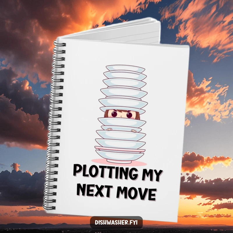 Funny hiding character notebook with a mischievous character cover, perfect for journaling and note-taking with a playful, secretive theme.