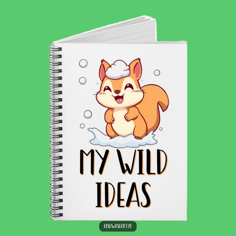 Funny Squirrel Suds Chase Notebook, Playful Critter Journal, Hilarious Gift for Notes