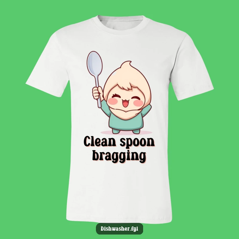 Funny Clean Spoon Character T-Shirt - Sparkle Kitchen Humor Tee