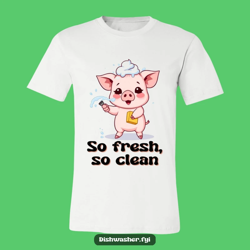 Funny Piglet Suds Master T-Shirt: Hilarious Cleaning Humor Apparel