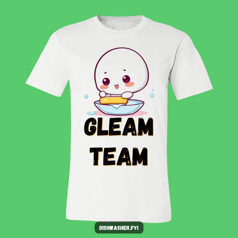 Funny Squeegee Dish T-Shirt: Playful Character, Gleaming Humor Apparel