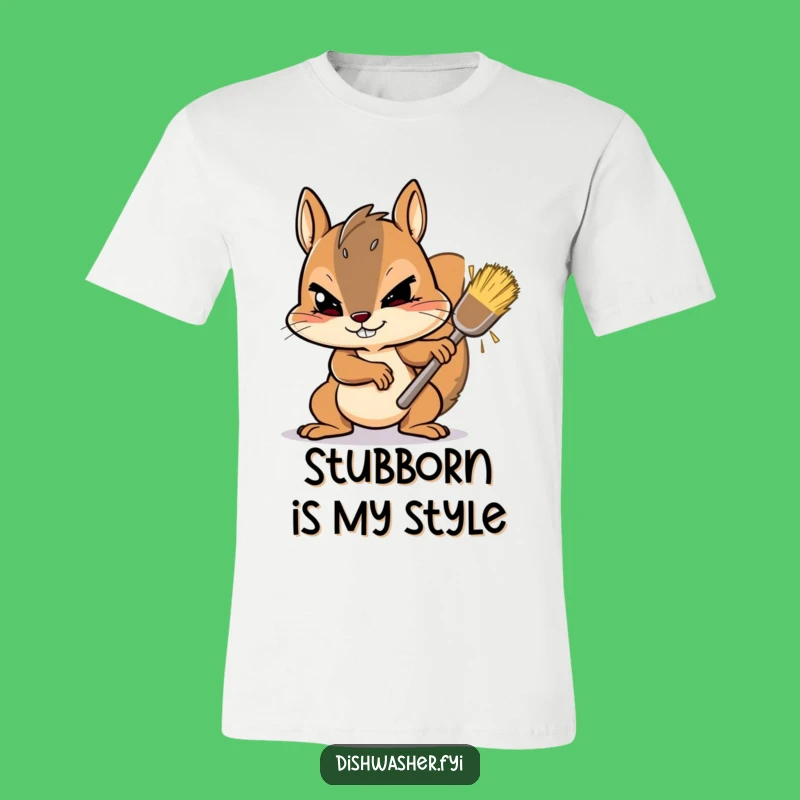 Funny Squirrel Scrubbing T-Shirt: Determined Effort - Comfy & Hilarious!