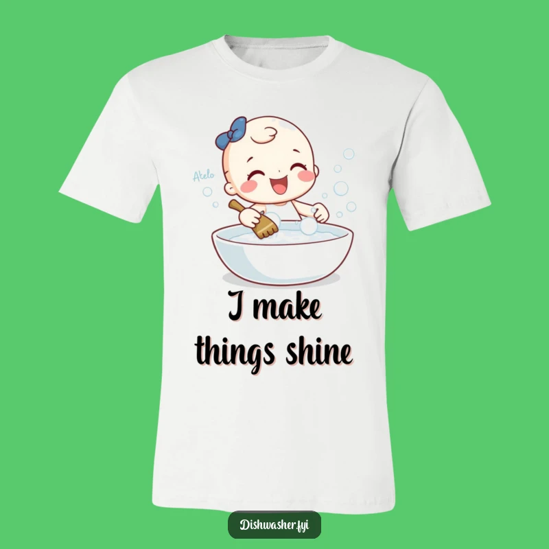Funny Cleaning Character T-Shirt: Gleeful Scrubbing Fun Gift for Organized Souls