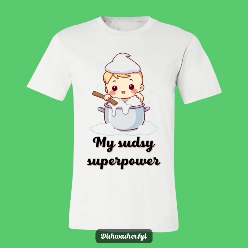 Funny Cute Character Scrubbing Pot T-Shirt: Hilarious Chore Humor Apparel Gift